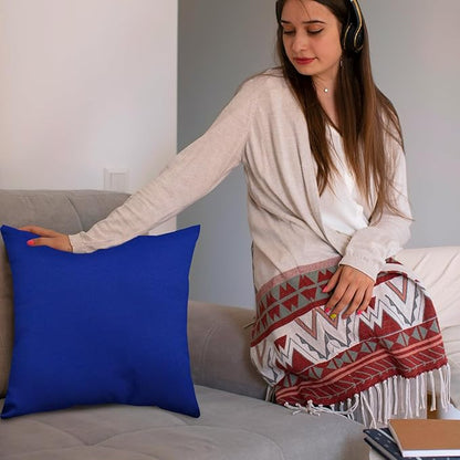 Covers & All Premium Square Throw Pillow Inserts with Covers Set of 4, 14 x 14 Inches Blue, Decorative Cushions for Couch Sofa Home Decor Office Travel UV Resistant Waterproof Soft Cushions Pillows
