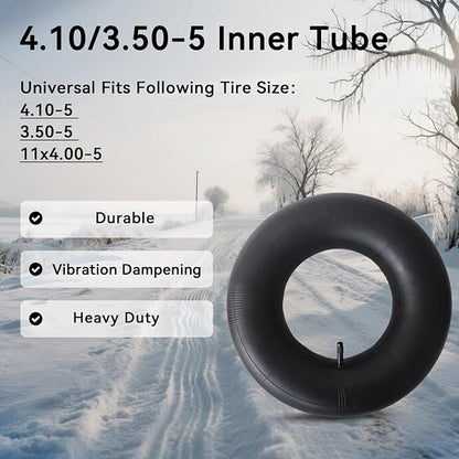 2-Pcs 4.10/3.50-5 Tube 11x4.00-5 4.10-5 3.50-5 Inner Tube for Wheelbarrows, Lawn Mowers, Hand Trucks and More