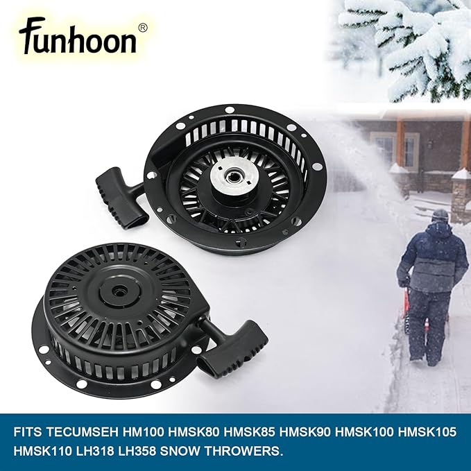 590749A Pull Starter Recoil Starter Assembly for Tecumseh Snow King HM100 HMSK80 HMSK85 HMSK90 HMSK100 HMSK105 HMSK110 LH318 LH358 Engines Snow Blowers Replaces 590749 590789 590672 590733
