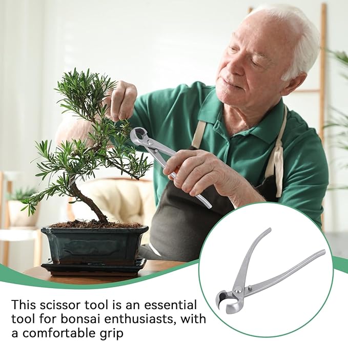 Bonsai Branch Cutter, 7in(180mm) Stainless Steel Concave Knob Cutter Tree Limb Cutter Bonsai Pruning Japanese Gardening Tools for Enthusiasts and Beginners