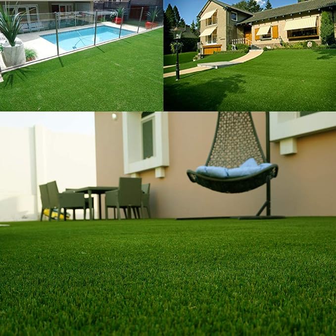 Artificial Grass Turf 11FTX18FT, 1.38" Pile Height Realistic Synthetic Grass, Indoor Outdoor Pet Faux Grass Astro Rug Carpet for Garden Backyard Patio Balcony