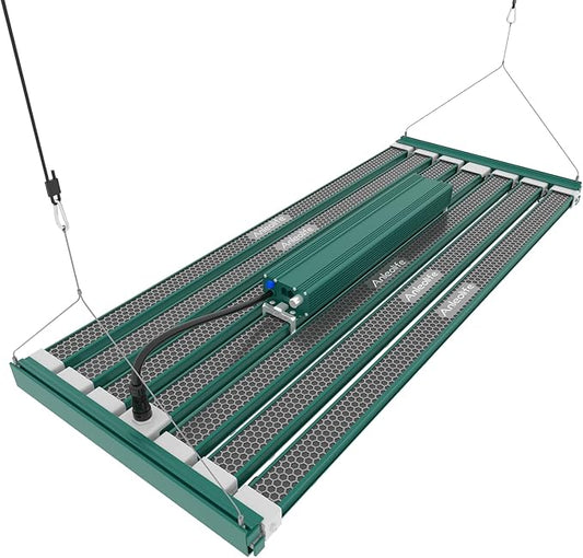A ANLEOLIFE Stretchable LED Grow Lights with LM301H EVO Diodes 1000W Full Spectrum Dimmable Daisy Chain 5x7ft Coverage Bar Style Commercial Growing Lamp for Greenhouses Plants