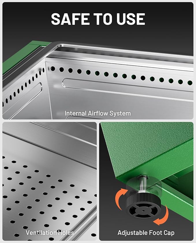 LEGACY HEATING Smokeless Fire Pit, Portable Outdoor Firepits 20 inch, Carry Handle for Backyard Patio Camping Bonfire, Stainless Steel, Ideal for 4-8 People, 32.19 lbs, Green, Cyberpit One