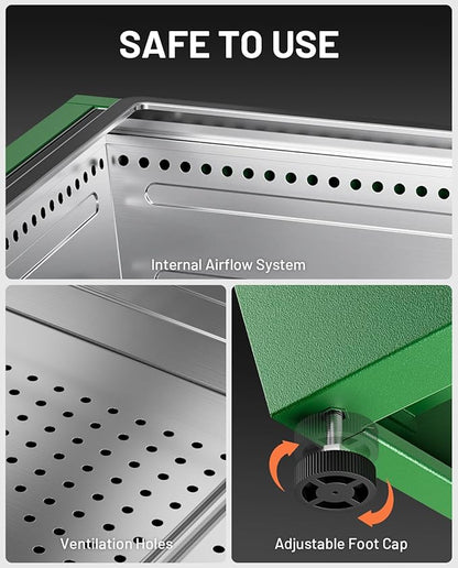 LEGACY HEATING Smokeless Fire Pit, Portable Outdoor Firepits 20 inch, Carry Handle for Backyard Patio Camping Bonfire, Stainless Steel, Ideal for 4-8 People, 32.19 lbs, Green, Cyberpit One