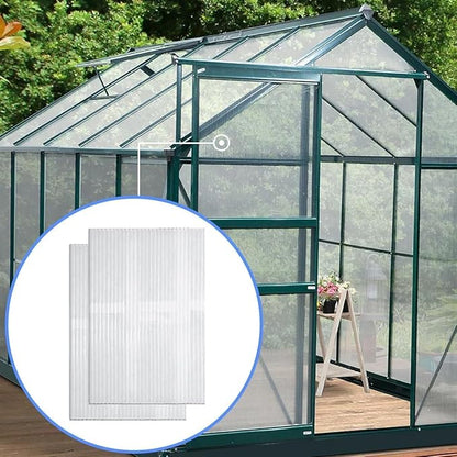 24 Pcs Polycarbonate Greenhouse Panels, 4' x 2' x 0.16'' Twin-Wall Panels, Polycarbonate Sheet for All Weather Outdoor Garden and Greenhouse Covering