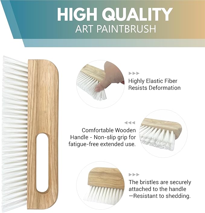 Wallpaper Brush Handle Trowel Hand Finish Concrete Trowel with Comfort Handle for Texturing Concrete in Curbs, Gutters and Other Hard to Reach Areas(WT402C)