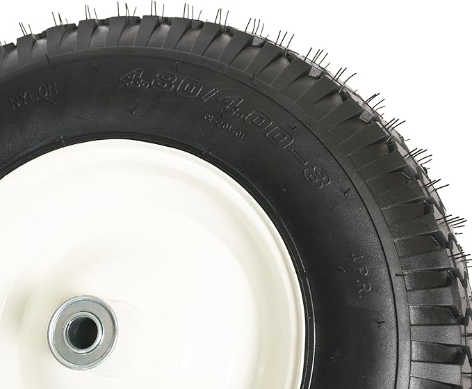 SCENIC ROAD Wheelbarrow Replacement Tire, 16" Wheel with Bearing and Grease Fitting, 4-Ply Knobby Tire