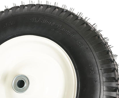 SCENIC ROAD Wheelbarrow Replacement Tire, 16" Wheel with Bearing and Grease Fitting, 4-Ply Knobby Tire