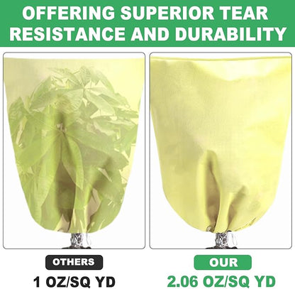 Plant Covers for Winter Tree Covers Freeze Protection, 78.7" X 94.4" Large Frost Blankets for Outdoor Plants with Zipper Drawstring, Fig Tree Plant Jacket Covers Cold Weather Protection Bags