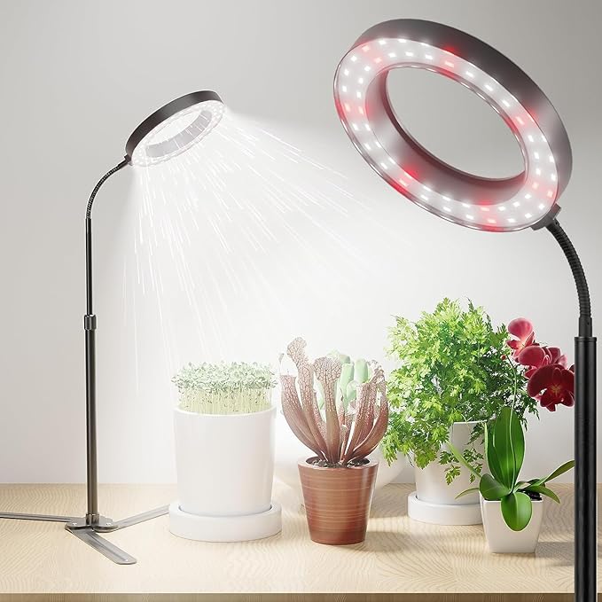 GooingTop Grow Light 50W, 6000K LED White Full Spectrum Plant Growing Lamp for Home Office Indoor Plants,Adjustable Height & Auto Timer 4 8 12Hrs, Ideal for Micro Greens Faster Growth