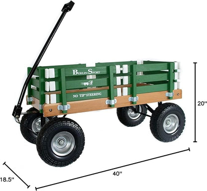 Berlin Flyer Sport Wagon - Model F410 - Amish Made in Ohio, USA - 10" No-Flat Tires (Emerald Green)