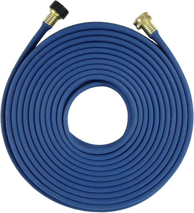 Garden Flat Soaker Hose 1/2 in x 50ft,More Water Leakage, Heavy Duty Metal Hose Connector Ends, Perfect Delivery of Water,Garden Flower Bed and Vegetable Patch,Landscaping, Savings 80% Water