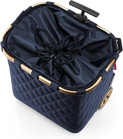 reisenthel carrycruiser Rhombus Midnight Gold - Portable Shopping Trolley with Sturdy Aluminum Frame, Shoulder Strap and Removable mesh Inner Bag -Water-Repellent