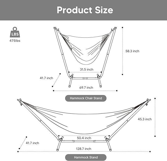 SUNCREAT 2-in-1 Convertible Backyard Fabric Hammock with Stand, Large Hammocks for Outside, Patent Pending, Purple Stripe