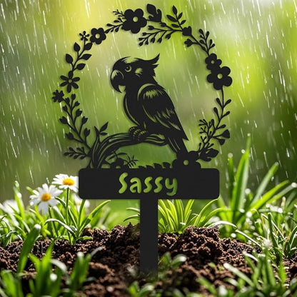 Custom Parrot Memorial Stake,Metal Parrot Grave Marker,Parrot Garden Sign,Remembrance Stake,Bird Loss,Outdoor Garden Yard Sign Parrot 8inch