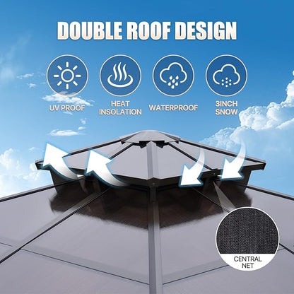 8 Ft. W X 8 Ft. D Aluminum Patio Hardtop Gazebo