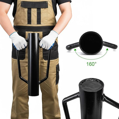 yarlung Fence Post Driver, 17 LBS Heavy Duty Hand Post Pounder with Handles for Metal U Posts, T Posts, Garden Wooden Fence, Black