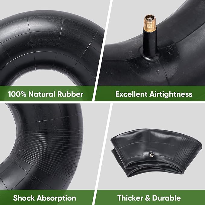 TICONN 15x6.00-6nhs Lawn Mower Tires Inner Tube, 2 Pack Inner Tire Tube for Wheelbarrow Tires, Replacement Tube with TR-13 Straight Valve Stem for lawn mower tires 15x6.00-6, Wheelbarrows, Wagons