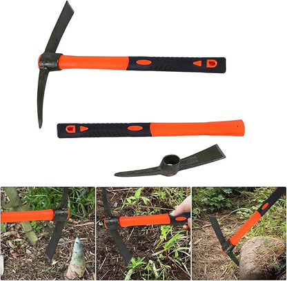 Heavy Duty Miniature Pick Mattock With Fiberglass Handle Garden Hand Tool For Gardening Digging & Camping Landscaping Pick Mattock