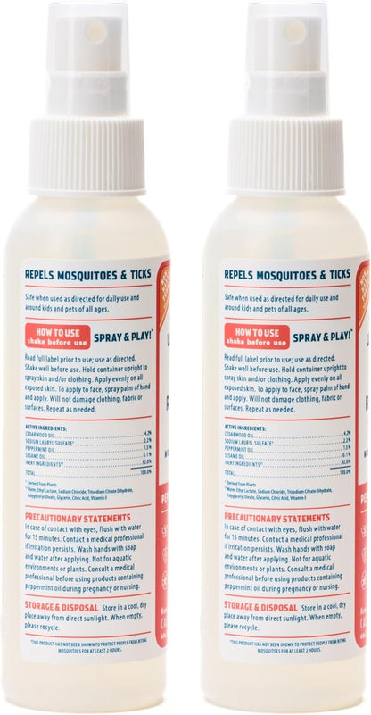 Wondercide - Mosquito, Tick, and Insect Repellent with Natural Essential Oils - DEET-Free Bug Spray and Killer - Safe for Family - Peppermint 2-Pack of 4 oz Bottle
