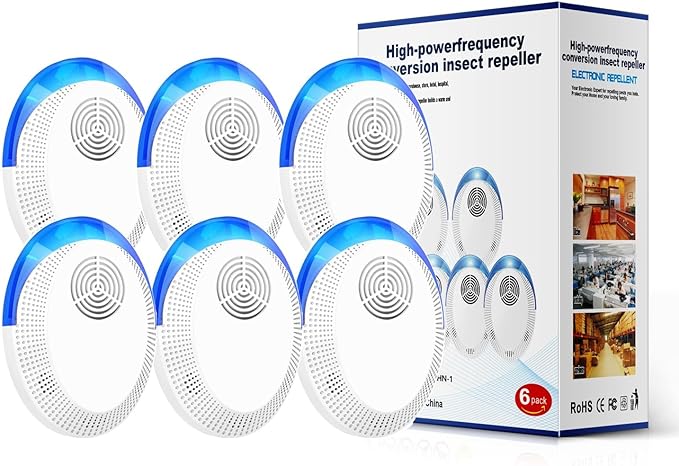 MITXPC Ultrasonic Pest Device Repeller Indoor Pest Deterrent Repellent Ultrasonic Plug in, Pest Control for Spiders, Roaches, Insects (6 Pack)