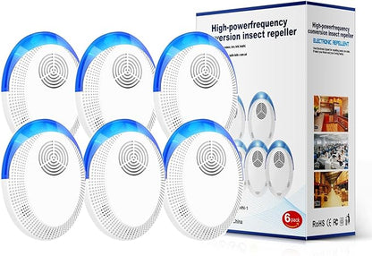 MITXPC Ultrasonic Pest Device Repeller Indoor Pest Deterrent Repellent Ultrasonic Plug in, Pest Control for Spiders, Roaches, Insects (6 Pack)