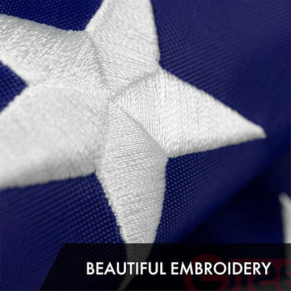 G128 Combo Pack: USA American Flag 3x5 Ft Embroidered Stars & Indiana State Flag 3x5 Ft Embroidered