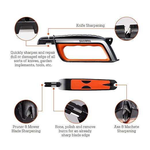 SHARPAL 103N All-in-1 Knife Garden Tool Multi-Sharpener for Lawn Mower Blade, Axe, Hatchet, Machete, Pruner, Hedge Shears, Scissors