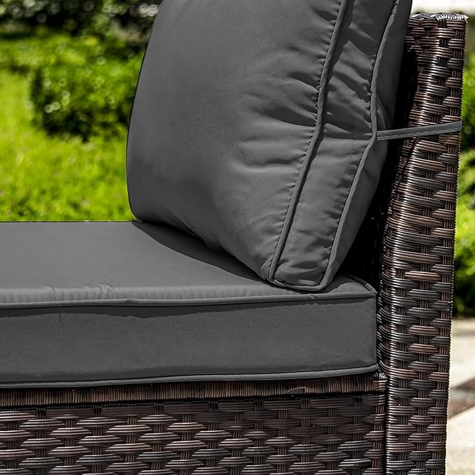 Outdoor Patio Furniture Set with Propane Fire Pit Table, 13 Pieces Outdoor Furniture Patio Sectional Sofa Conversation Sets w/ETL Approved 43" Gas Outdoor Fire Table & Coffee Table (Grey)