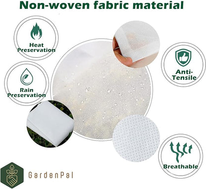 GardenPal 2 Pack Plant Covers Freeze Protection with Zipper, 47''×70'' Thicken Frost Cloth with Drawstring Reusable for Outdoor Plants, Frost Cloth Plants Freeze Protection (47''×70''(2pcs))