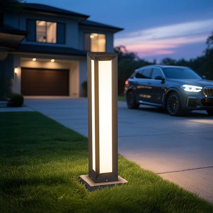 Outdoor Pathway Lights, 31.5" Landscape Path Light Wired, High Voltage Modern Bollard Lighting Fixture, Waterproof Driveway Floor Lamp Patio Lawn Walkway LED Lantern for Yard Backyard Pool Garden