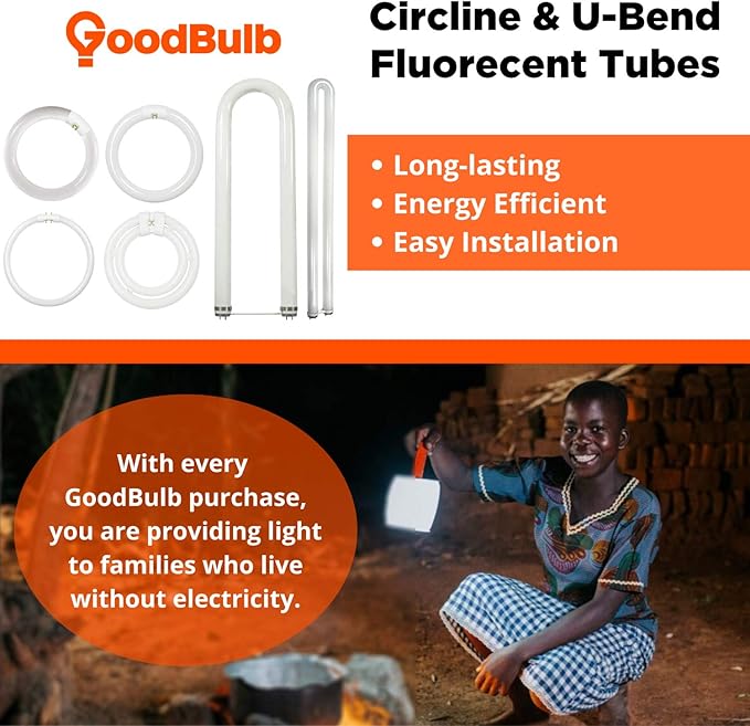GoodBulb 32 Watt 12 Inch T9 Fluorescent Circline Light Bulb 5000K Daylight White Light G10q Base High Output 2027 Lumens 32W 10000 Life Hours 80 CRI Pack of 12 Bulbs