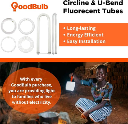 GoodBulb 31 Watt 1.63 Inch T8 Fluorescent U-Bend Light Bulb 3500K Soft White Light Medium Bi-Pin Base High Output 1963 Lumens 10000 Life Hours 80 CRI Pack of 10 Bulbs