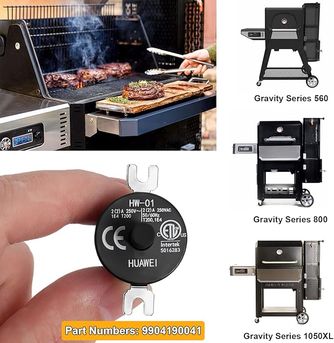 3-Pack 9904190041 Hopper Lid/Door Switch Kit, 𝟵𝟵𝟬𝟰𝟭𝟵𝟬𝟬𝟰𝟭 Replacement Part for Masterbuilt Gravity Series 800/560/1050 XL Digital Charcoal Grill Smoker Masterbuilt Smoker Parts