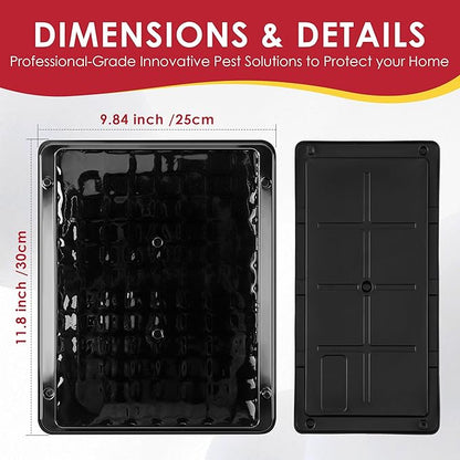 Qualirey 16 Pack Jumbo Rat & Mouse Glue Traps, 11.8 X 9.84 in Large Heavy Duty Mouse Traps Indoor for Home, Pre Scented Adhesive Plastic Tray with for Spider, Snake, Mice, Kids and Pet Safe (Black)