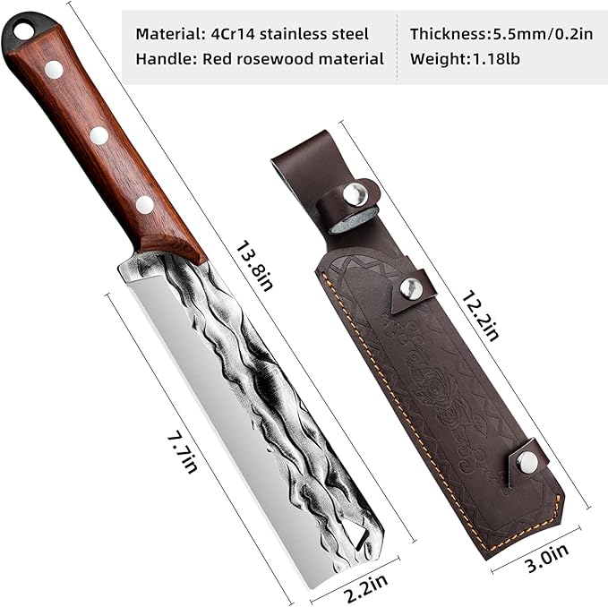Machete with Sheath for Cutting Trees Heavy Duty, for Yard Work and for Bushcrafting Knife Sickle for Clearing Brush Garden Tools Construction Blade