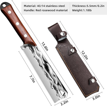 Machete with Sheath for Cutting Trees Heavy Duty, for Yard Work and for Bushcrafting Knife Sickle for Clearing Brush Garden Tools Construction Blade