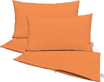 RSH DECOR: Sunbrella Pillow Covers Set of 4 | Covers Only - 26" x 16" | Outdoor Lumbar Pillow Covers Crafted with Sunbrella Performance Fabric | Canvas Tuscan