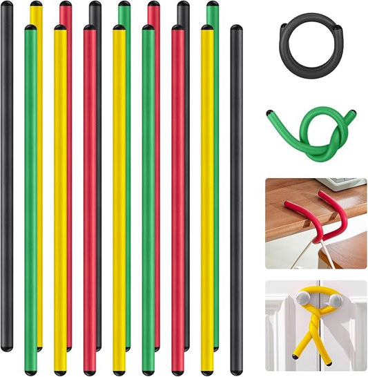 20 Pcs 17 Inch EVA Foam Twist Rubber Ties Reusable Bendable Cable Tie Straps Flexible Heavy Duty Twisty Ties for Organizing Cords Bundling (Red,Yellow,Green,Black)