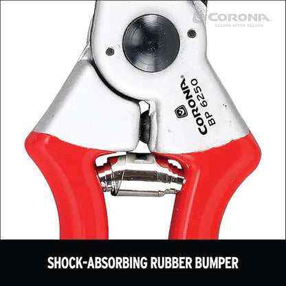 Corona BP 6250 Forged Steel Aluminum Handles Bypass Hand Pruner - 1 inch Cut Capacity Stem and Branch Garden Shears, Red