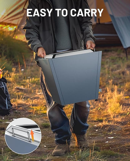 LEGACY HEATING Smokeless Fire Pit, Portable Outdoor Firepits 20 inch, Carry Handle for Backyard Patio Camping Bonfire, Stainless Steel, Ideal for 4-8 People, 32.19 lbs, Blue, Cyberpit One