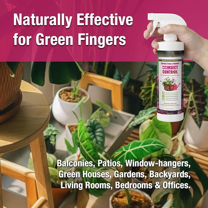 EcoVenger (by EcoRaider) Garden & Plant Insect Control 16 oz, Kills Aphids, Mealybugs, Red Spiders, Armyworms and Gnats All Stages and Eggs, Indoor/Outdoor, Plant-Based, Non-Toxic Child & Pet Safe