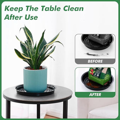 20 Pack 6 Inch Plant Saucer, Black Plant Saucers for Indoors No Holes, Plastic Plant Saucer for Plant Pots Plant Water Catcher Tray, Small Flower Pot Saucers Bulk Plant Drip Trays for Potted Plants