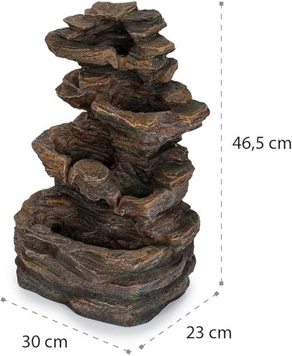 BLUMFELDT Messina Solar Powered Water Fountain for Garden, Indoor and Outdoor Fountains, Waterfall for Outside, Solar Panel: 9V/2.8W, 7 x 5.5 Inches