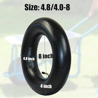 Libereco 2 Pack 4.8/4.0-8 TR87 Bent Valve Inner Tube ¨C Compatible with Lawn Mowers, Carts, Trailers, Wheelbarrows ¨C Heavy Duty Rubber Tube