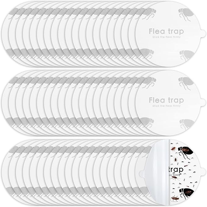 Flea Trap Refill Discs Sticky Fly Trap Refill Glue Board Refills Double Layer Adhesive Nontoxic Odorless Pest Control Replacement Sticky Glue Pads 7.1 Inch for Bugs Flies(30 Pcs)