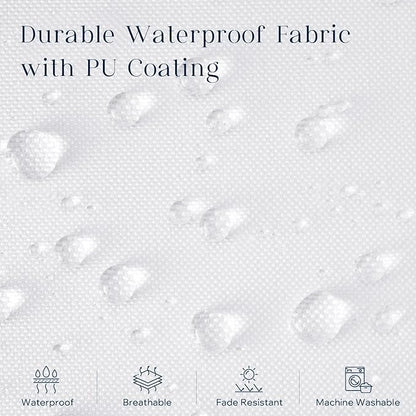 Phantoscope Pack of 2 Premium Outdoor Pillow Inserts, Dual Usage Waterproof Throw Pillows No Cover Needed, Decorative Couch Sham Cushion Stuffer Patio Couch Tent, White 18 x 18 Inches