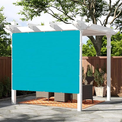 SUNNY GUARD Shade Cloth 6x10 FT Sun Shade Screen Fabric HC-006 with Grommets for Backyard Garden Pergola, Turquoise Blue