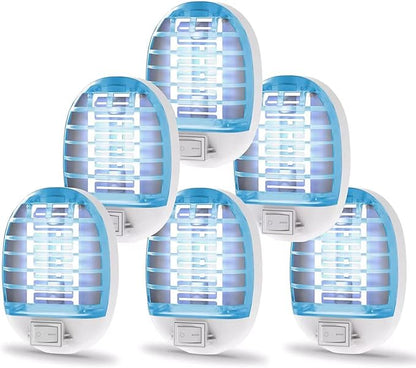 Bug Zapper Indoor, Electronic Fly Trap Insect Killer, Mosquitoes Killer Mosquito Zapper with Blue Lights for Living Room, Home, Kitchen, Bedroom, Baby Room, Office(6 Packs)