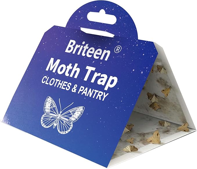 Pantry Moth Traps 10-Pack Safe and Effective for Food and Clothing- Glue Traps with Pheromones for Wool Closet Carpet Food and Cupboard K05